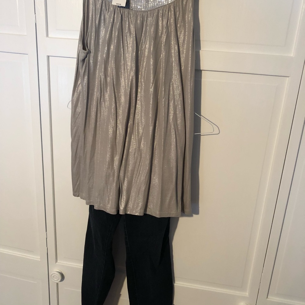 Silver with sequined tank